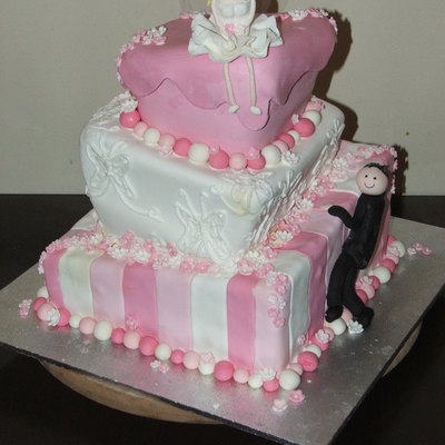 Pink Blossom Topsy Turvy Cake
