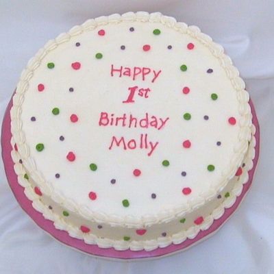 Pink Green And Purple Dots Birthday Cake