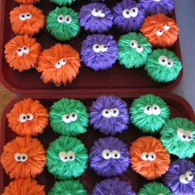 Colorful Monster Cupcakes