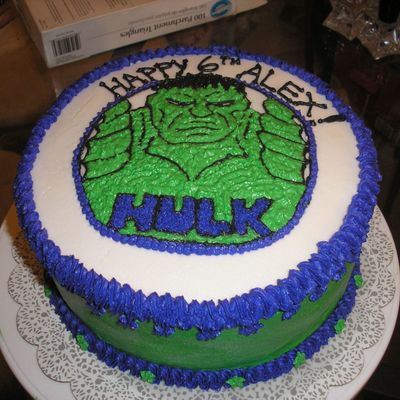 Side View Of Hulk Cake