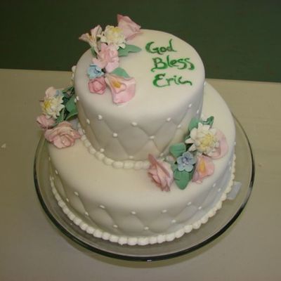Dedication Cake With Gumpaste Flowers