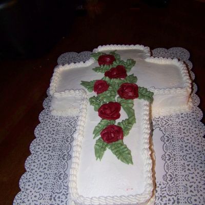 Cross Cake W/ Roses