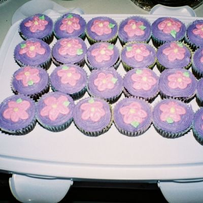 Pink Flower Cupcakes