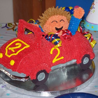 3-D Race Car Birthday Cake