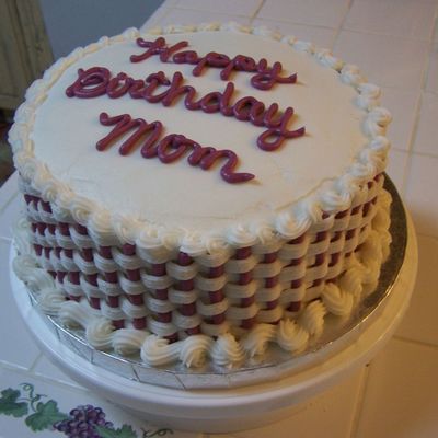 Birthday Cake With Basket Weave