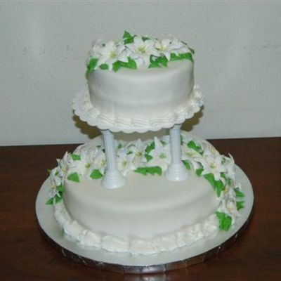 Wedding Cake With Easter Lilys