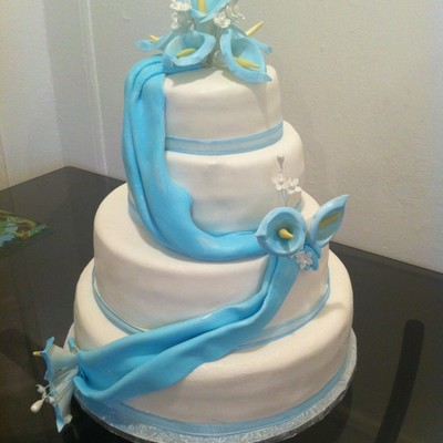 White And Blue Cake