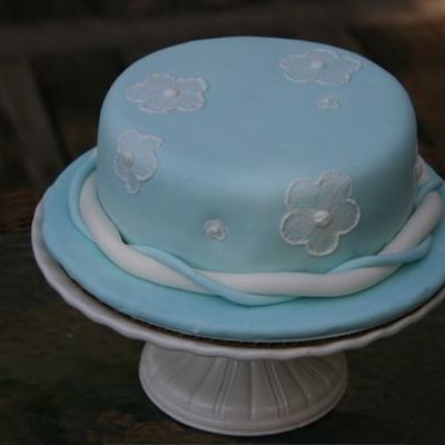 Tiffany Blue With Brush Embroidery