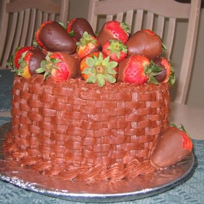 Chocolate Basket With Strawberries