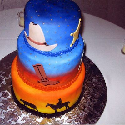 Cowboy Tiered Grooms Cake