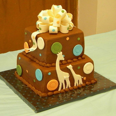 Giraffe Baby Shower Cake