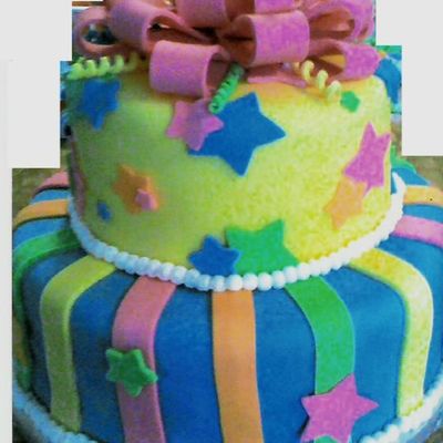 Birthday Bow W/ Star's Cake