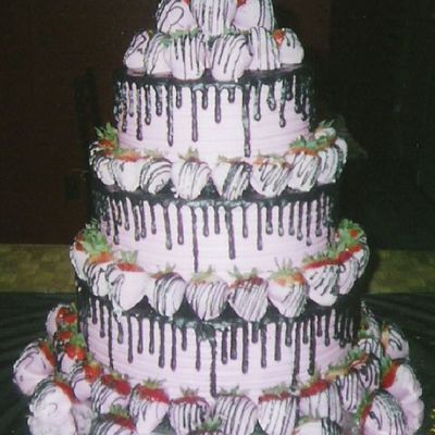 Pink Strawberries W/black Drizzle