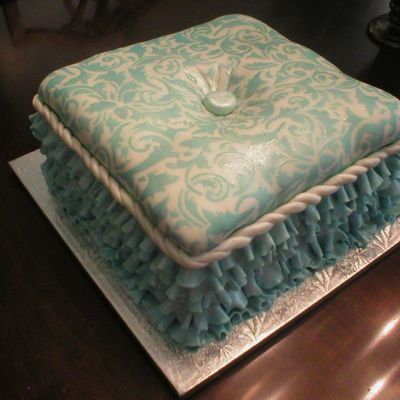 Tufted Pillow Cake With Ruffles
