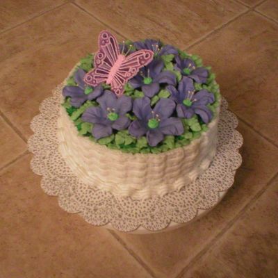 Flowers And Butterfy