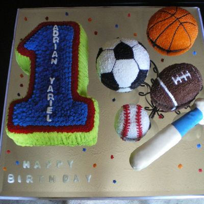 Sports Theme 1St Bday Cake