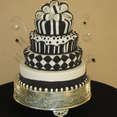 Black & White B-Day Cake