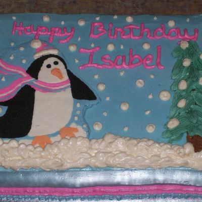 Penguin And Tree In The Snow