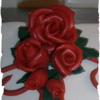 Closeup Of Handmade Marcipan Roses