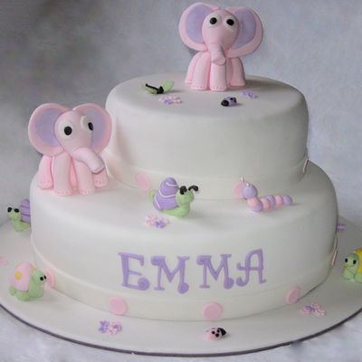 Pink Elephant Themed Cake