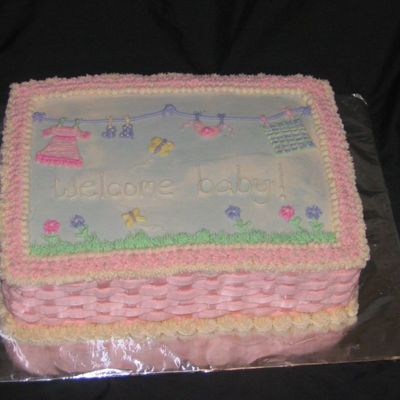 Clothes Line Baby Shower Cake