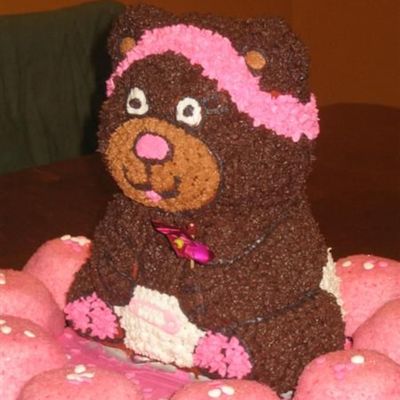 3D Wilton Bear Pan (White Cake) With Bc Frosting