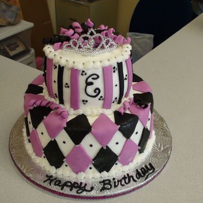 Princess Cake With Diamonds And Stripes