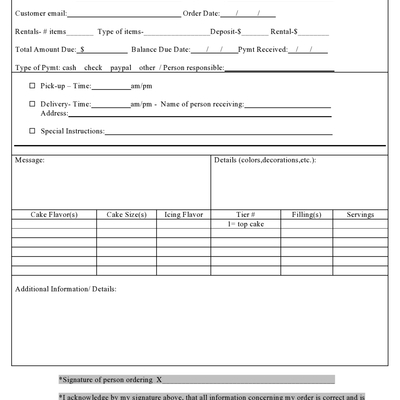 Cake Order Form