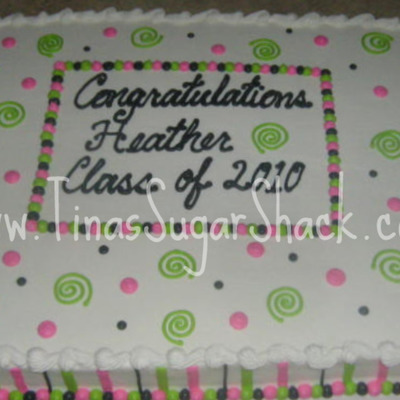 Swirls And Dots Grad Cake