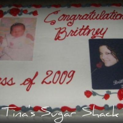 Red And Silver W/ Roses Grad Cake