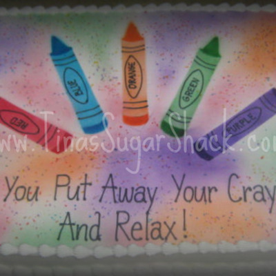 Crayon Retirement Cake