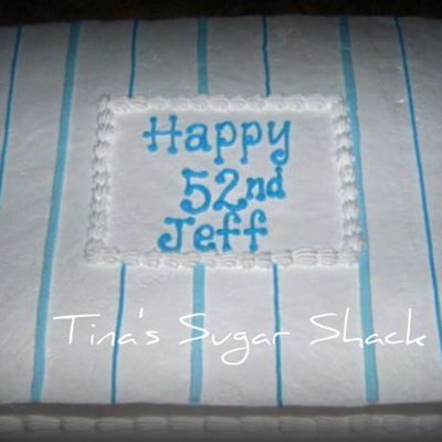 Pinstriped Sheet Cake