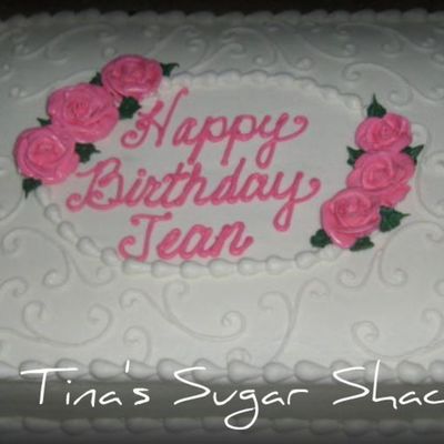 Pink Roses/white Scrolls Double Layer