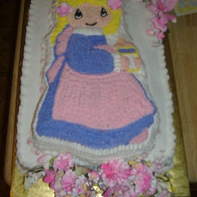 Precious Moments Cake For A Baby Shower.(It's A Girl!)