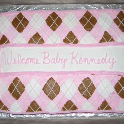 Argyle Baby Shower Cake