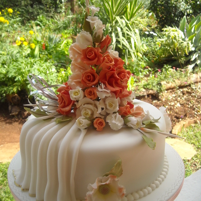 Papaya/orange Wedding Cake