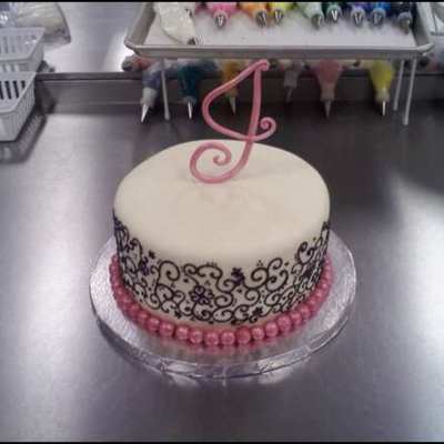 Bridal Shower Cake With Scroll Work