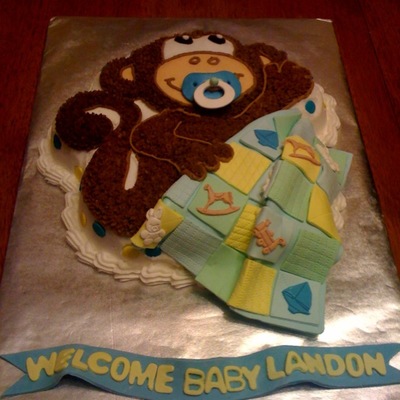 Monkey Baby Shower Cake