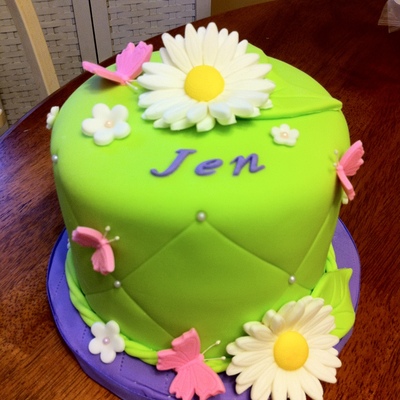 Flower And Butterfly Cake