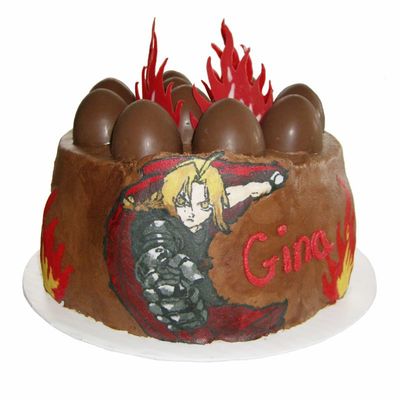 Ed The Full Metal Alchemist And Akuma The Street Fighter Cake
