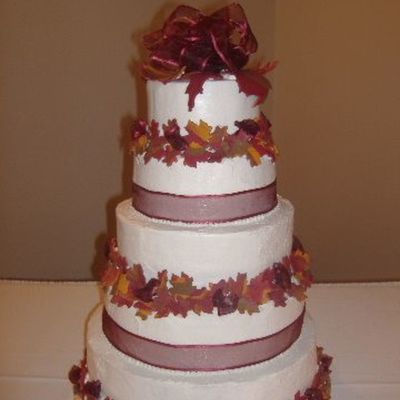 Fall Leaves Wedding Cake