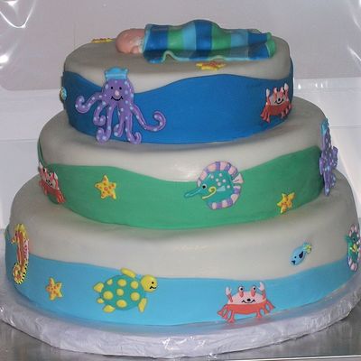 Baby Shower Ocean Life Cake