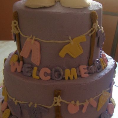 Clothesline Baby Shower Cake