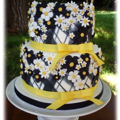 Black And White Plaid With Flowers