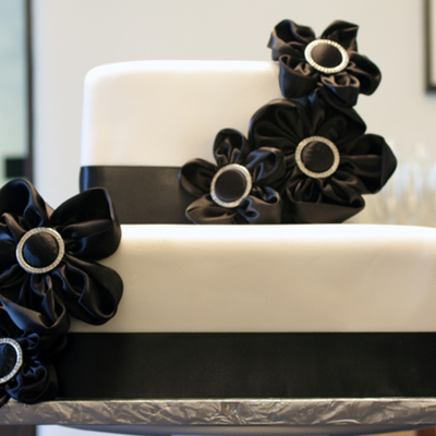 Black And White Shower Cake