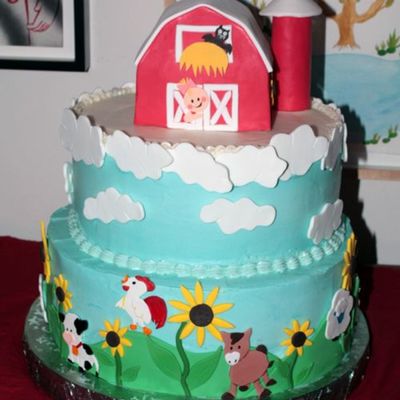 Farm Theme Birthday Cake