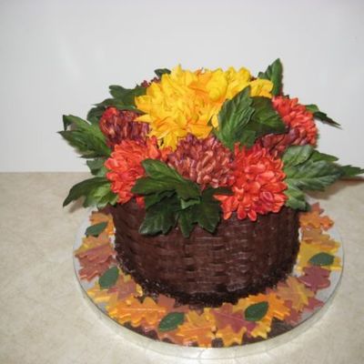 Autumn Basket Of Mums