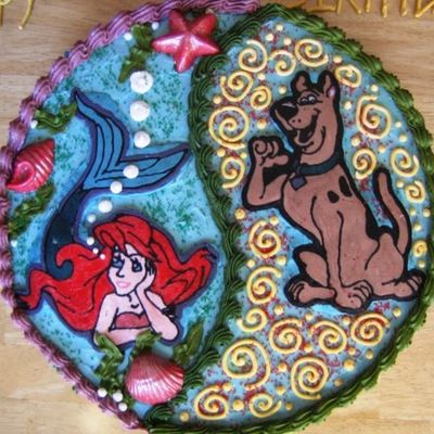 Ariel/scooby Combination Cake