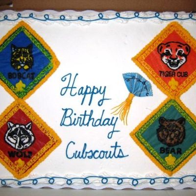 Anniversary Cubscout Cake For Blue And Gold Banquet