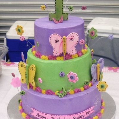 Flowers And Butterflies With Stitching